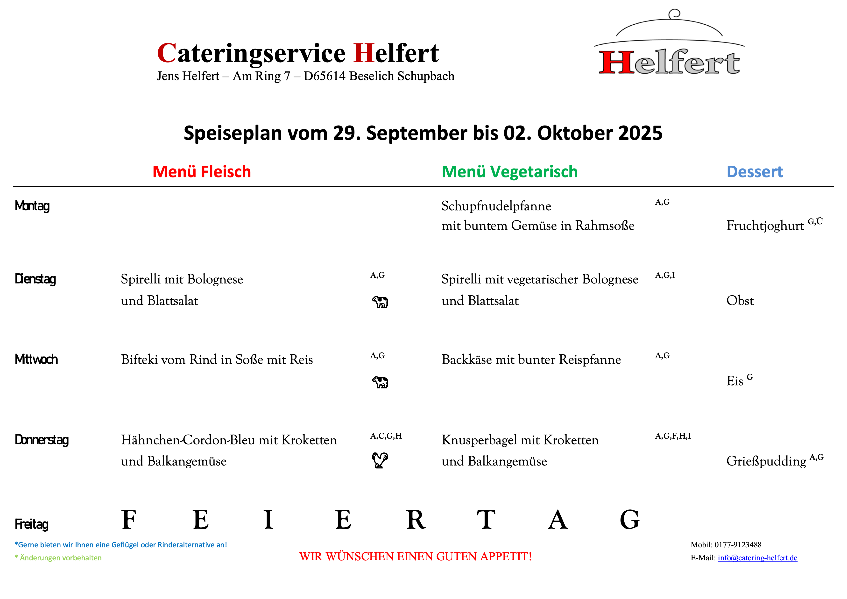 Speiseplan
