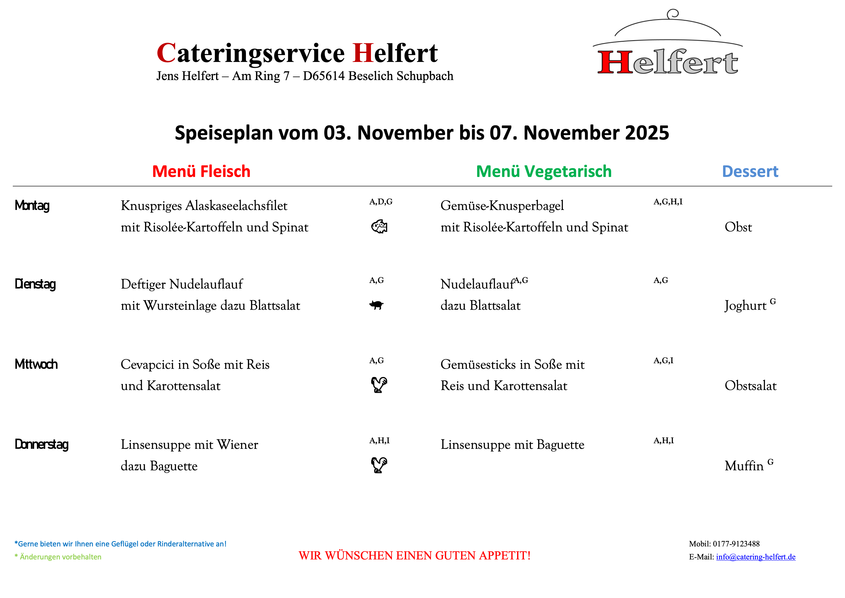 Speiseplan 1.1 Mo-Do