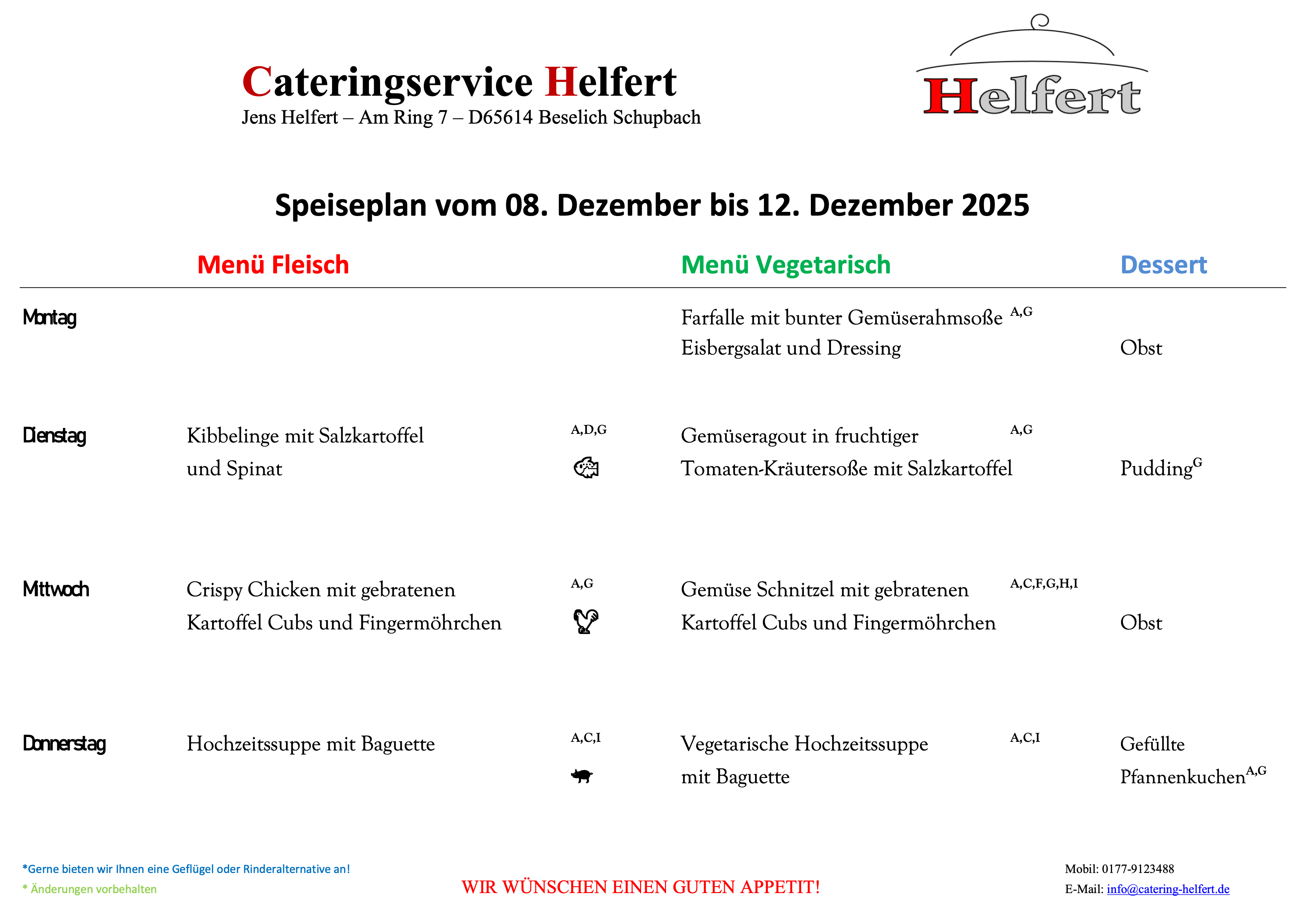 Speiseplan 6 Mo-Do